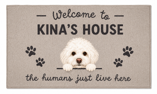 Personalized Welcome to Pet Name's House Custom Doormat