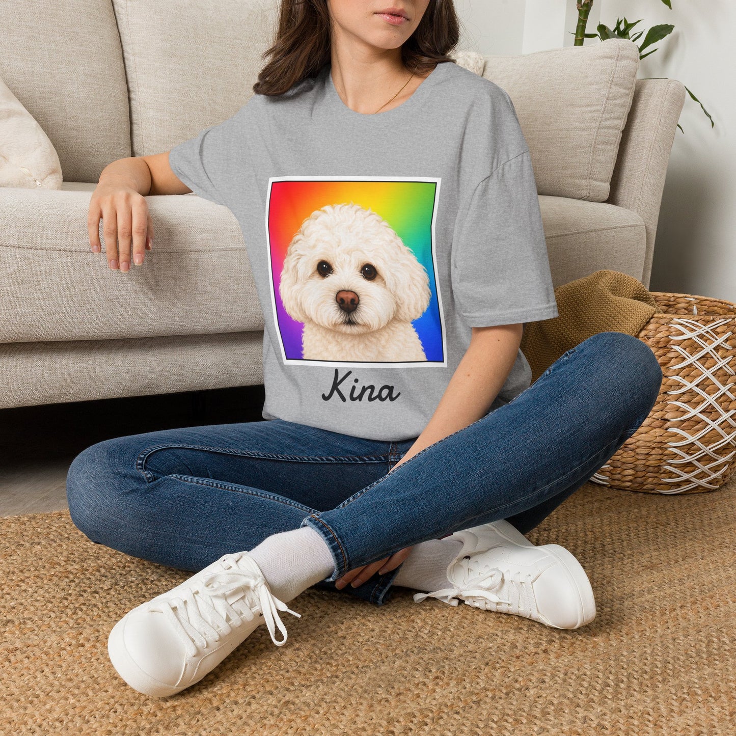 Custom Pet in Square Photo Upload T-Shirt
