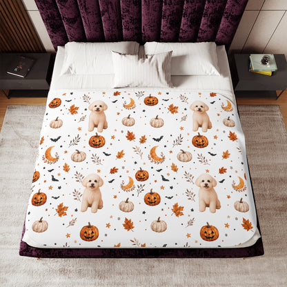 Custom Pet Halloween Sherpa Blanket | Personalized Photo Blanket