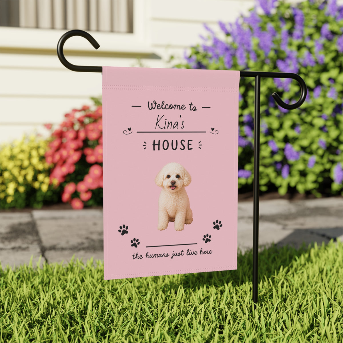 Custom Pet Garden Flag | Personalized Photo and Text Yard Banner