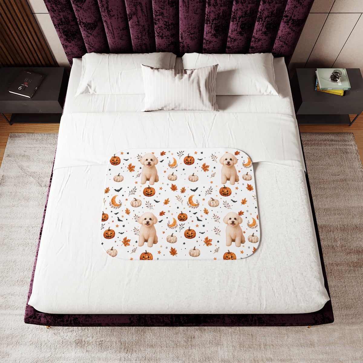 Custom Pet Halloween Sherpa Blanket | Personalized Photo Blanket
