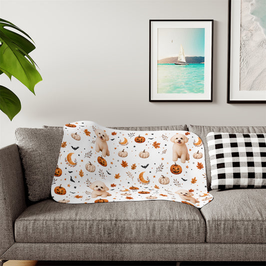 Custom Pet Halloween Sherpa Blanket | Personalized Photo Blanket