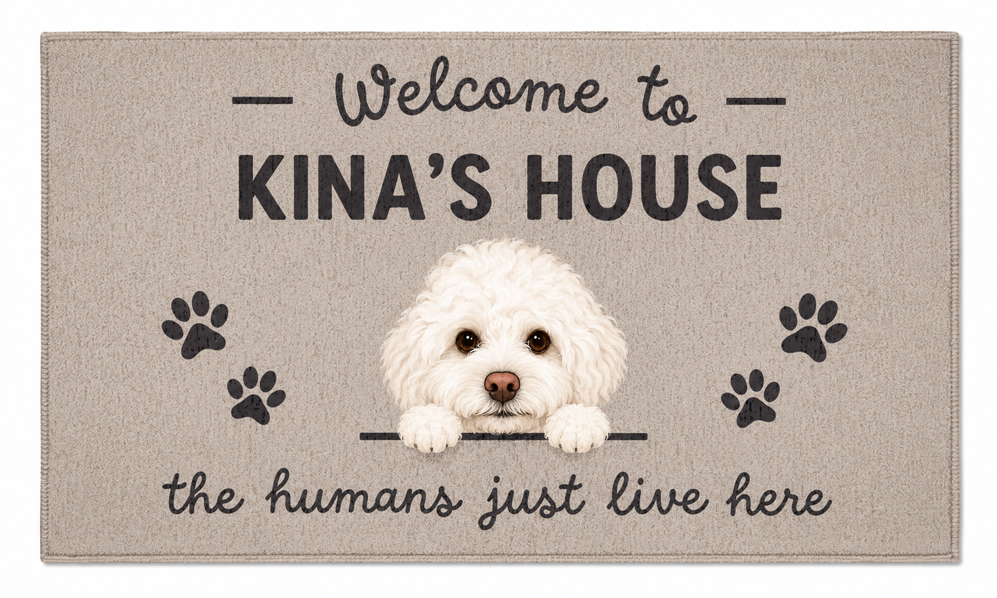 Personalized Welcome to Pet Name's House Custom Doormat