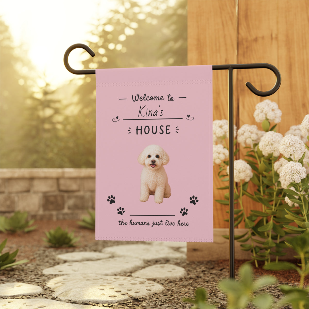 Custom Pet Garden Flag | Personalized Photo and Text Yard Banner