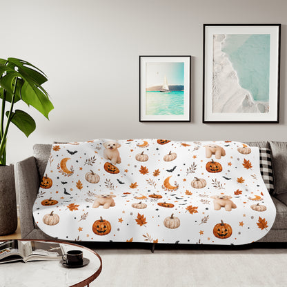 Custom Pet Halloween Sherpa Blanket | Personalized Photo Blanket