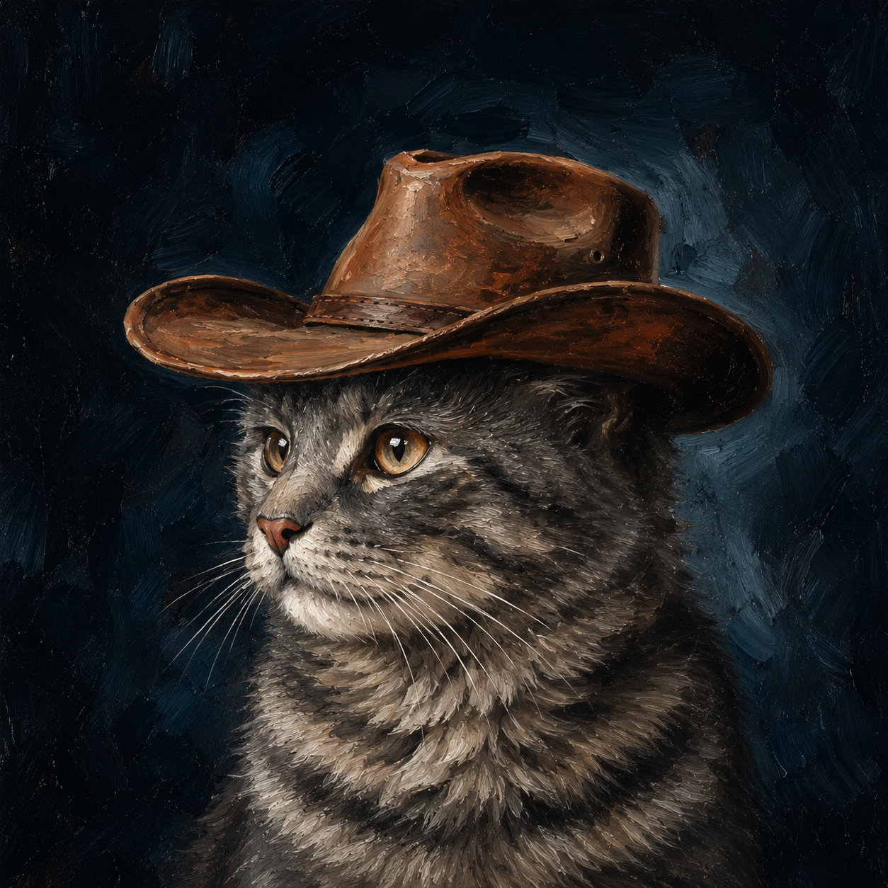 Cowboy Hat Custom Pet Portrait