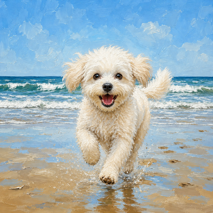 Beach Run - Custom Pet Portrait
